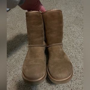 UGG Australia Womens Boots Classic Short Metallic Gold Chestnut size 8